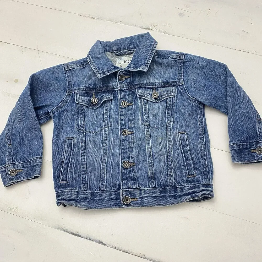 Dump Truck Embroidered Denim Trucker Jacket  Toddler 3T Children's Place